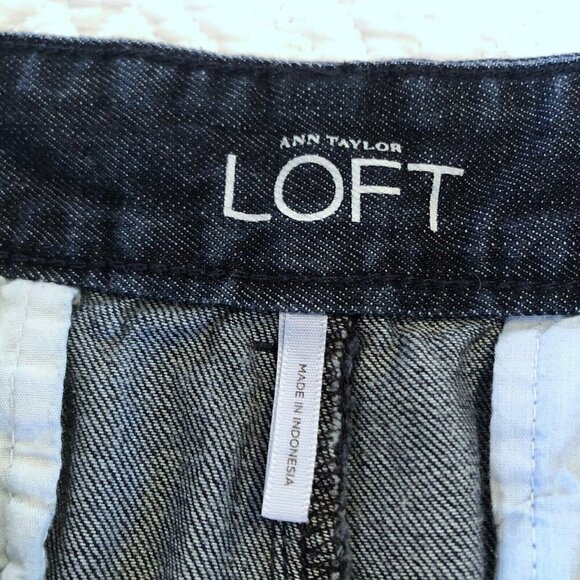 Ann Taylor LOFT Dark Blue Denim Shorts 14 - Picture 3 of 7